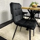 image 5 of Dining Set Of 6 Dining Table Set with 4 black Velvet Chairs And 1 Grey Bench Dining Room Furniture