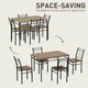 image 9 of HOMCOM 5 Piece Dining Table and Chairs Set, Space Saving, Oak Yellow
