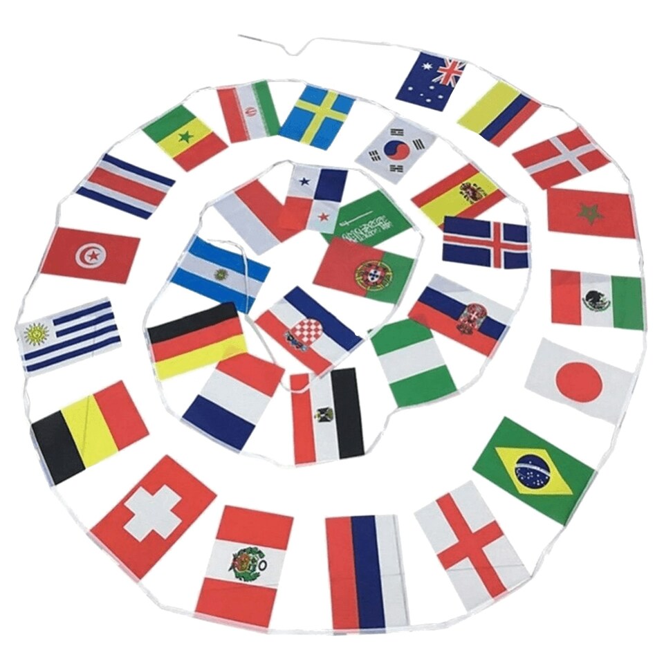 image 1 of World Cup 2018 Bunting 32 Flags - Multi-Colour - 9.9 m