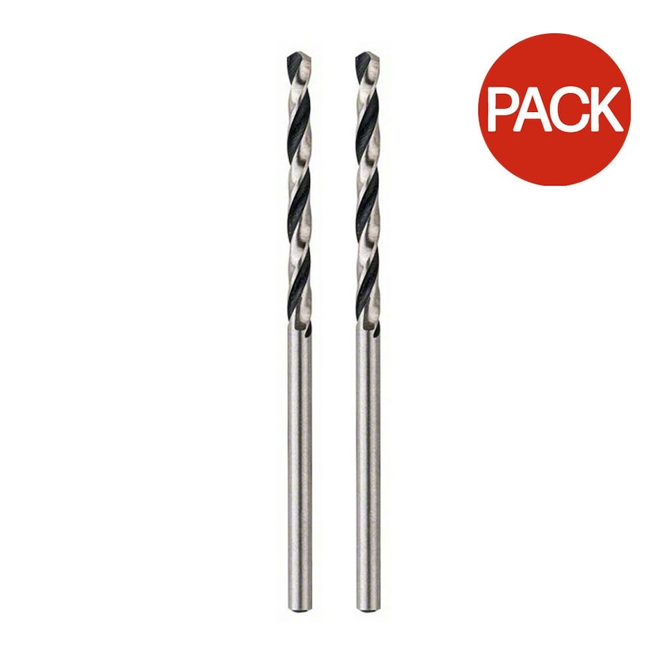 Bosch Point TEQ Twist HSS Drill Bit (Pack of 2) - Black - 4.5mm