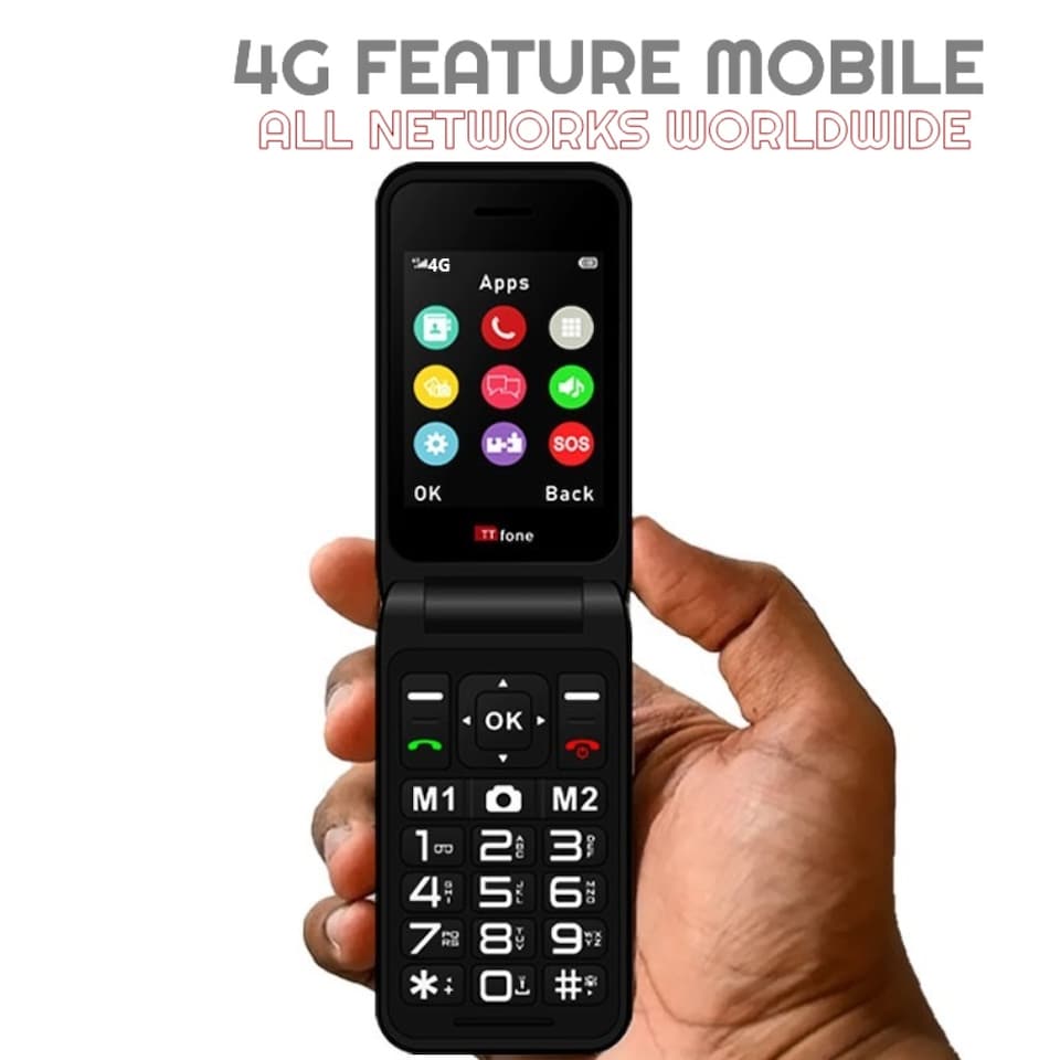 image 1 of TTfone TT760 Red Flip 4G Mobile Phone - EE Pay as you go