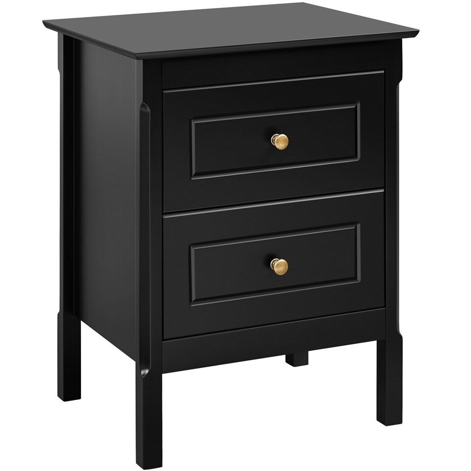 image 1 of Yaheetech 2-Drawer End Table Easy Assembled Black