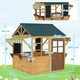 image 7 of AIYAPLAY Wooden Playhouse for Kids Outdoor, Foldable Wendy House, Brown