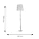 image 2 of ValueLights Victoria Grey Wood Traditional Stem Floor Lamp with Grey Fabric Tapered Shade and LED Bulb