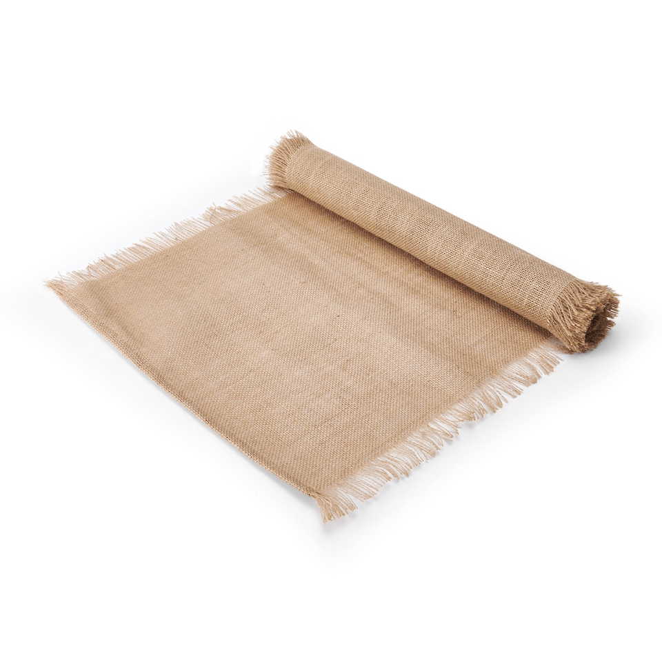 image 1 of Mikasa Jute Woven Table Runner with Frayed Detailing 230 x 33cm