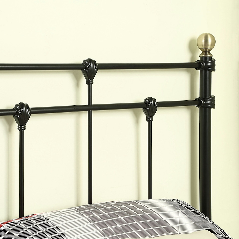 image 1 of Bayford Traditional Vintage Style Black Metal Bed Frame (Single)