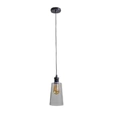 ValueLights Viggo Matte Black Pendant Light and Warm White Bulb
