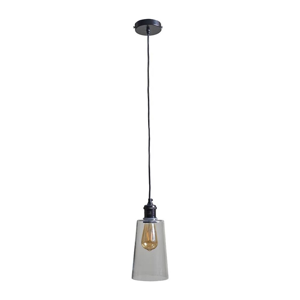 image 1 of ValueLights Viggo Matte Black Pendant Light and Warm White Bulb