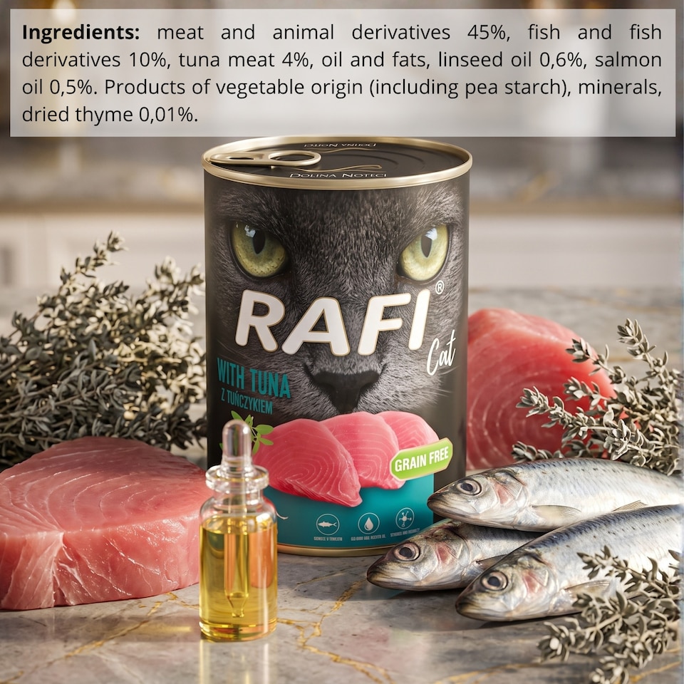 image 1 of Rafi Sterilised Adult Wet Cat Food, Tuna, 10 x 400g Cans