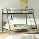 image 3 of COSTWAY Metal Bunk Bed with Ladder Safety Guardrail