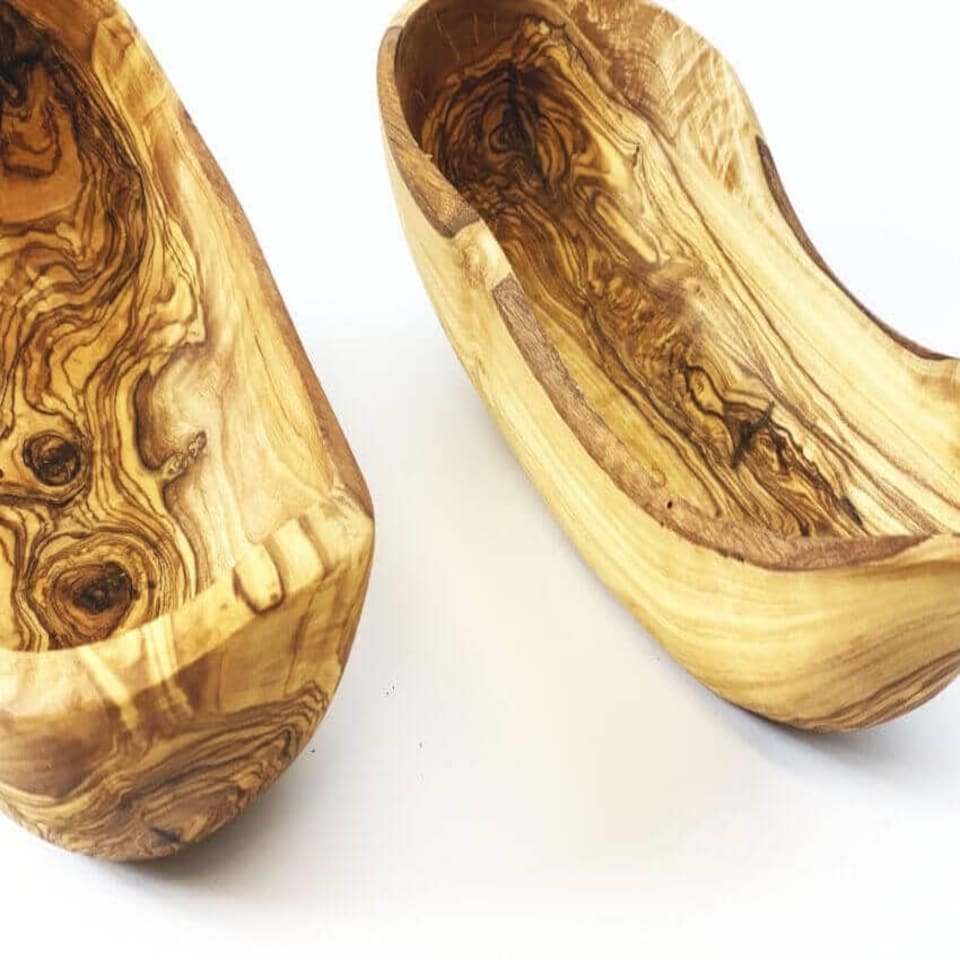 image 1 of Verano Spanish Ceramics Olive Wood Snack Boat - 35cm Multi