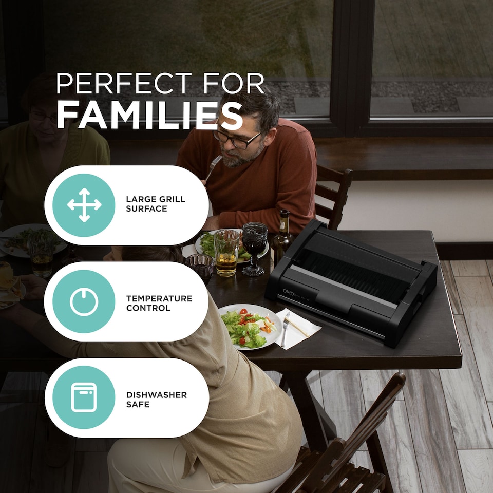 image 1 of DMD Smokeless Electric Barbecue Grill Hot Plate with Glass Lid