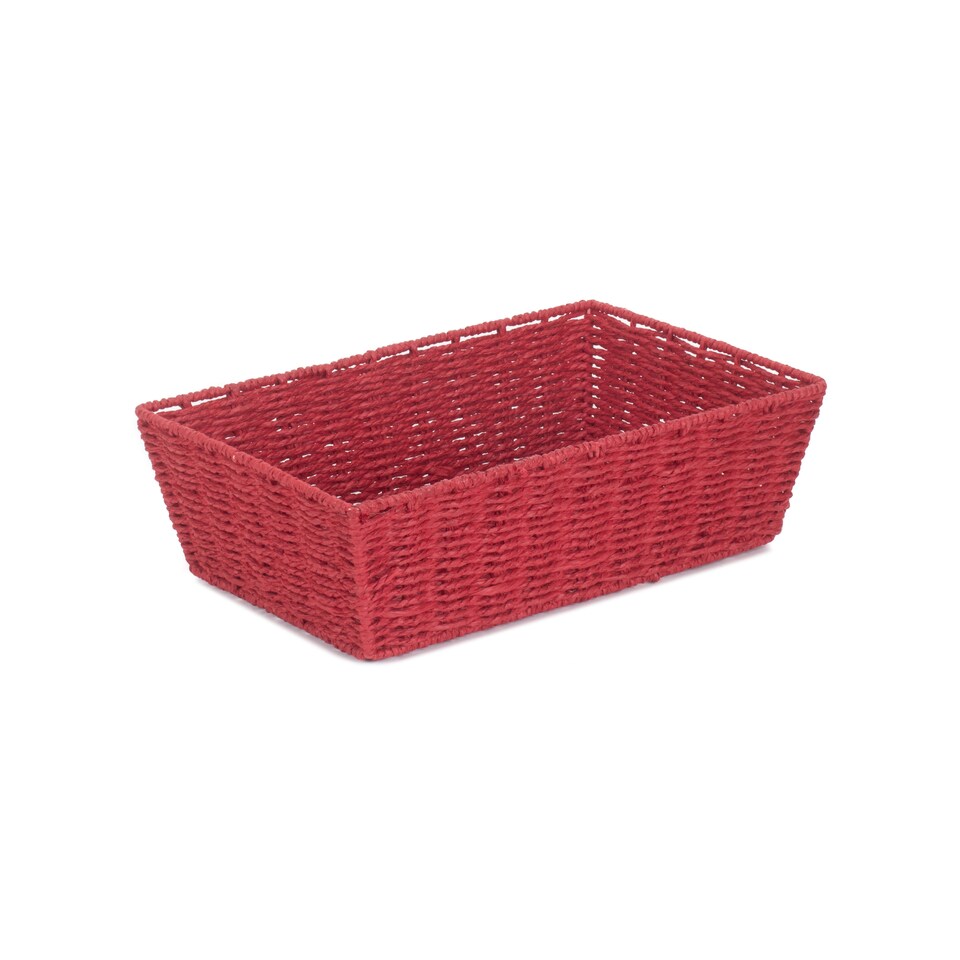 image 1 of Large Red Paper Rope Tray | Red | Red | Large