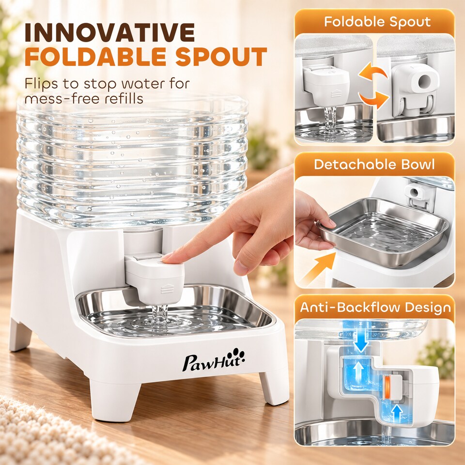 image 1 of PawHut Automatic Pet Water Dispenser, 8L Gravity Dog Water Dispenser