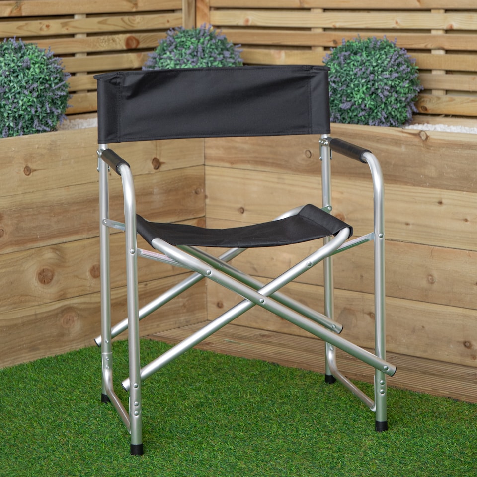 image 1 of Aluminium & Canvas Directors Garden. Camping Chair in Black