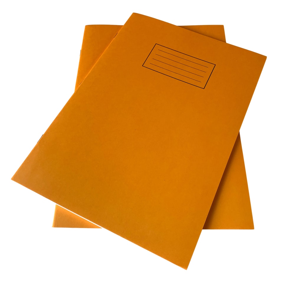 image 1 of Pack of 10 Janrax A4 Orange 80 Pages Feint and Ruled Exercise Books