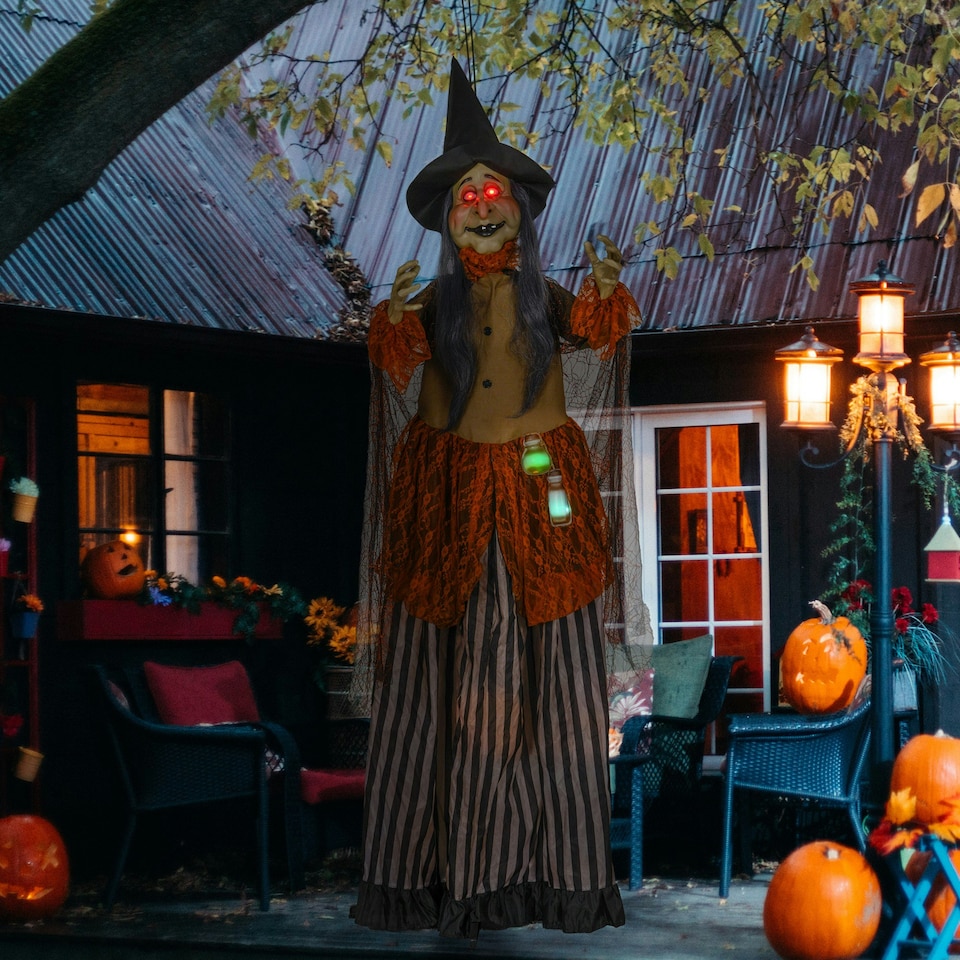 image 1 of HOMCOM Outdoor Halloween Animatronic with Sound Activated, Light Up Eyes