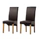image 1 of MCC Direct Deluxe High Back Leather Dining Chairs Brown
