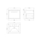 image 2 of Balterley Longnor 1 Drawer Wall Hung Vanity Unit with 3 Tap Hole Modern Fireclay Basin, Woodgrain Graphite Grey, 600mm
