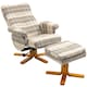 image 1 of HOMCOM Recliner Chair and Footstool Linen-touch Fabric Wooden Base Multicolour