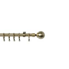 16 - 19mm Antique Brass Ball Metal Curtain Pole Set 120 - 215cm | Bronze | Bronze
