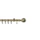 image 1 of 16 - 19mm Antique Brass Ball Metal Curtain Pole Set 120 - 215cm | Bronze | Bronze
