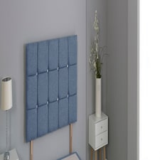 Denim Linen Cube Headboard N/A | 2FT6 Small Single 20"inch Headboard