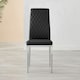 image 4 of Furniturebox 4x Milan Black Chrome Hatched Faux Leather Dining Chairs