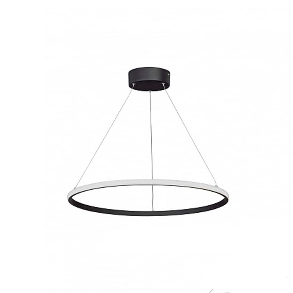 image 1 of LED Chandelier Light Ring Chandelier Black 40 cm