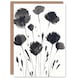 image 1 of Greeting Card Abstract Flowers Black White Floral Watercolour Sympathy