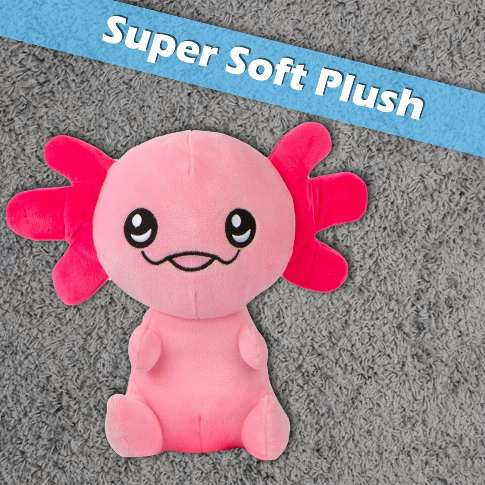 image 1 of Axolotl Soft Toy Cute Plushie Huggable Cuddly Stuffed Toy 25cm Pink