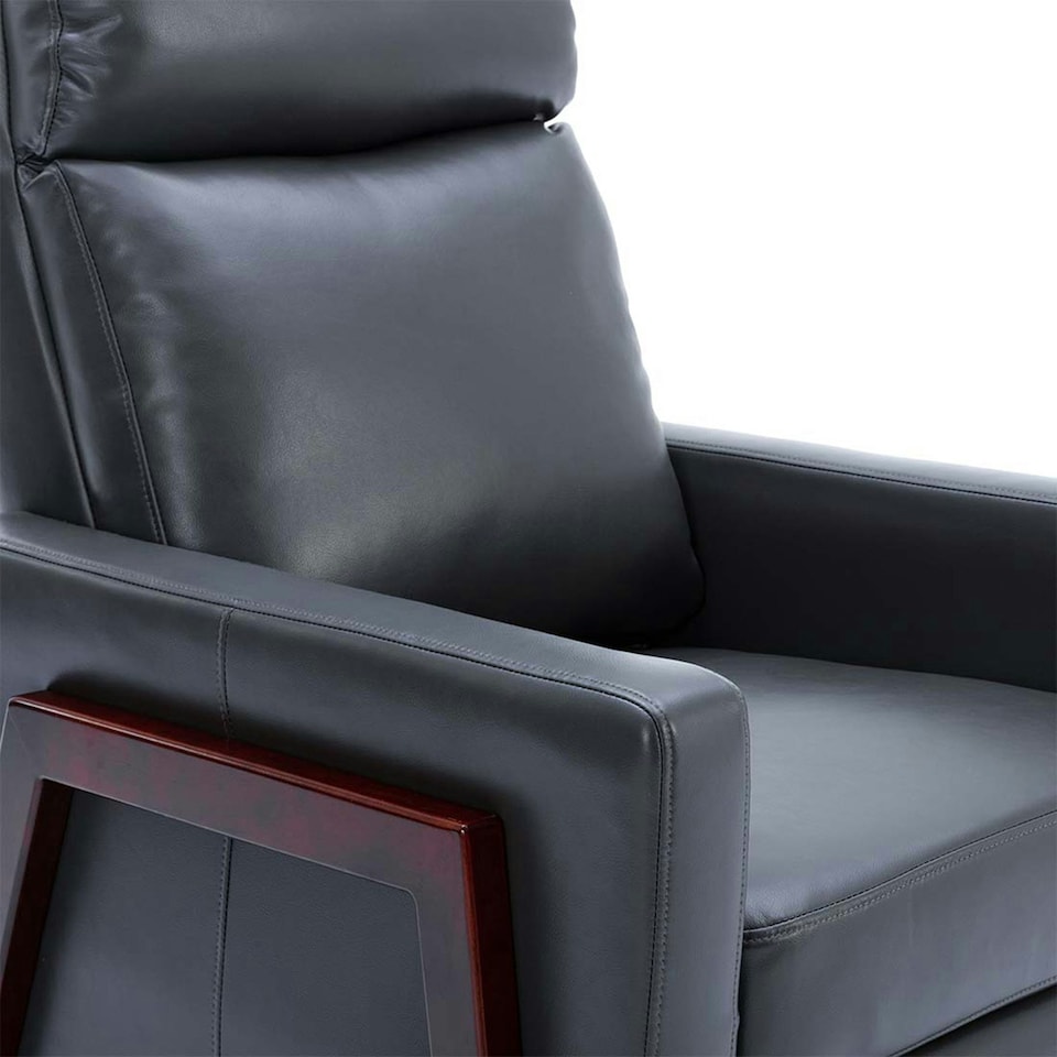 image 1 of Riley Pushback Recliner Air Leather Modern Accent Recliner Chair (Tan)