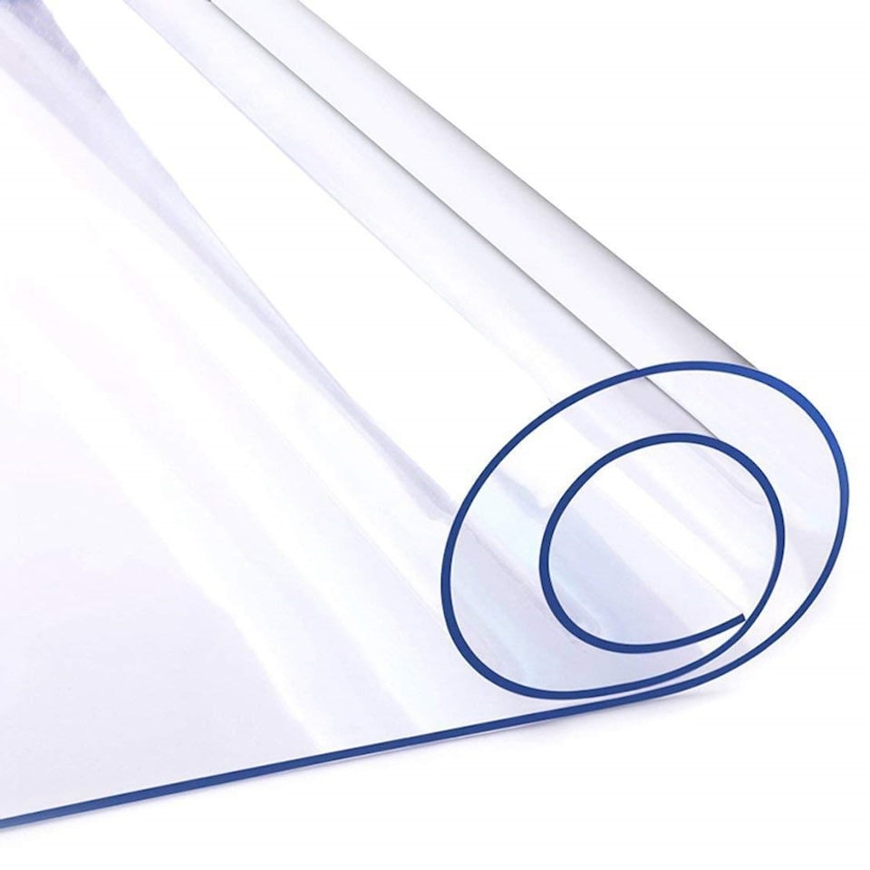image 1 of Clear Plastic Table Cover, Transparent Protector - 90cm x 180cm