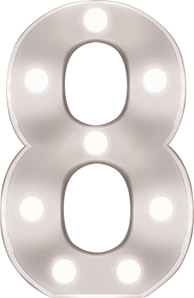 image 1 of St Helens Battery Operated 3D LED Number 8 Light