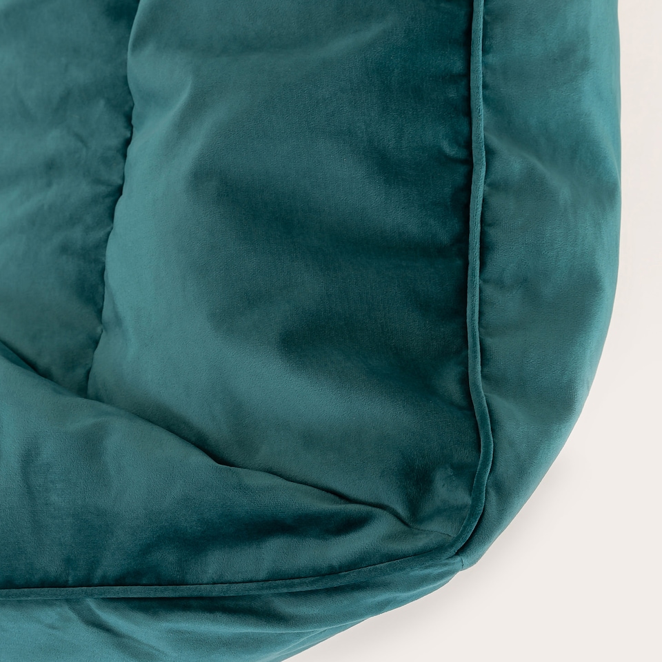 image 1 of Cecilia Bean Bag Sofa Teal Green Giant Velvet Bean Bag Chair | Green | Teal Green | XL | 1