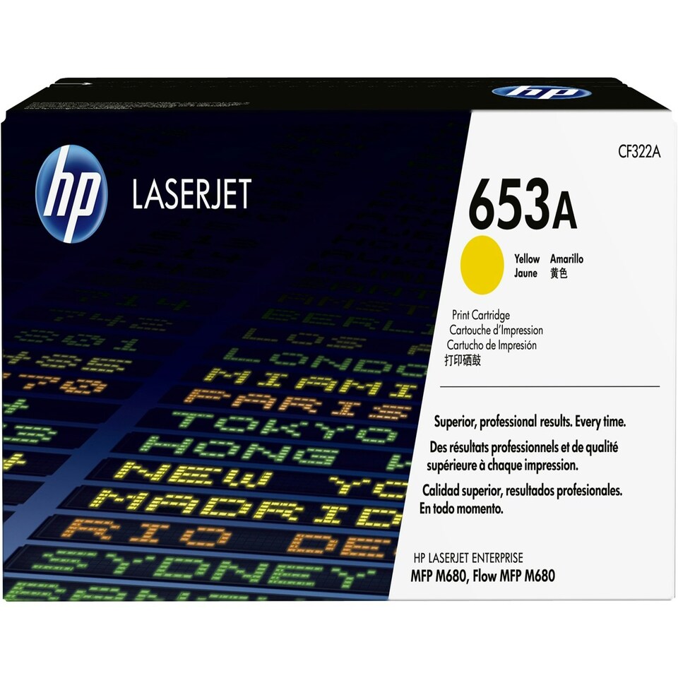 HP 653A Yellow Standard Capacity Toner 16.5K pages for HP Color LaserJet Enterprise M680 - CF322A N/A