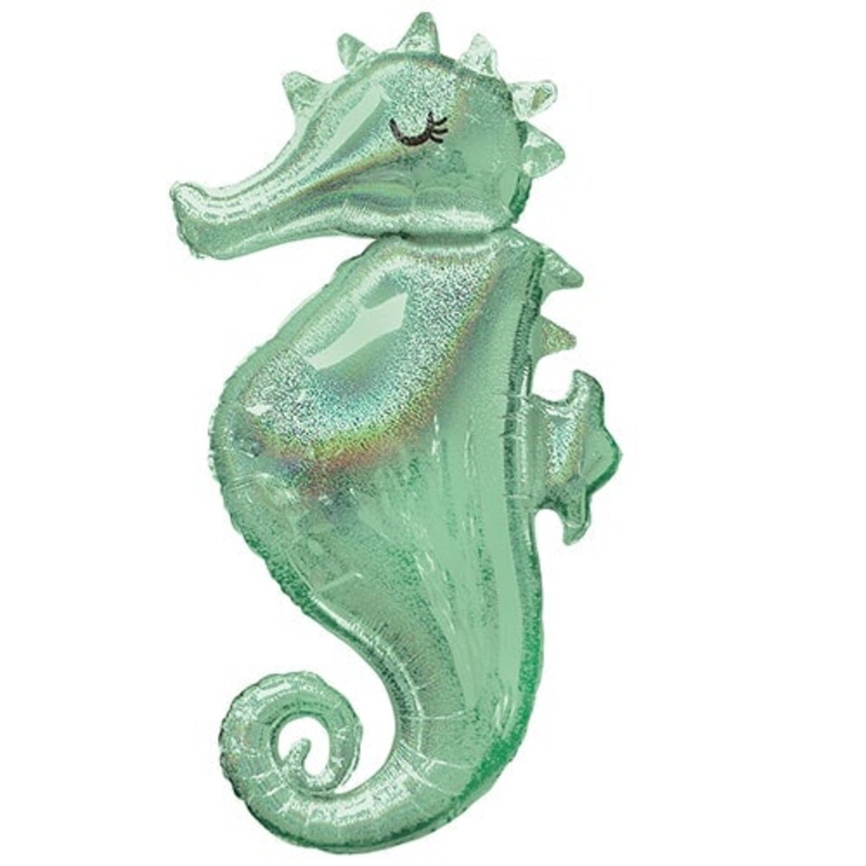 Mermaid Wishes Holographic Seahorse Helium Foil Giant Balloon 96cm / 38 in