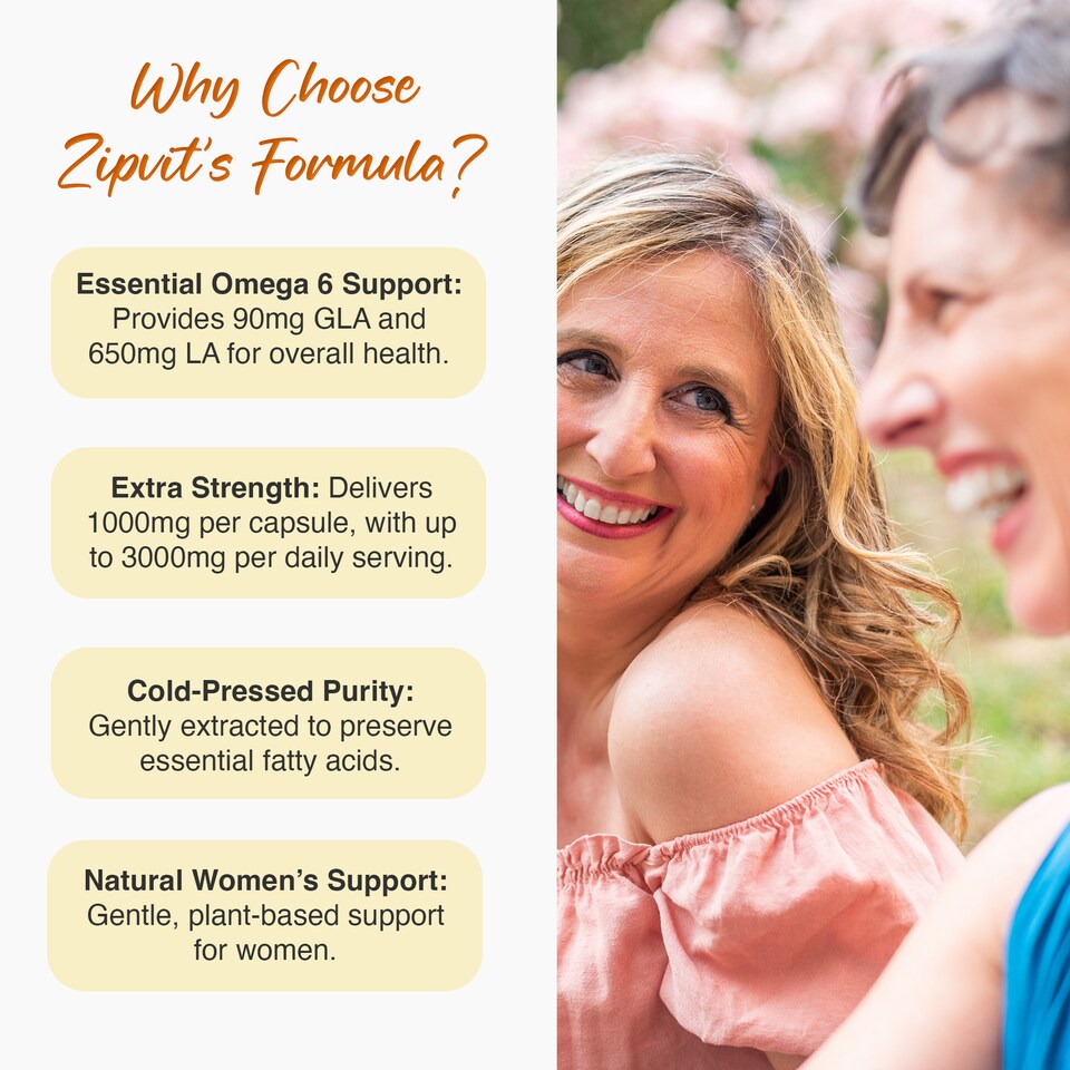 image 1 of Zipvit Evening Primrose Oil 1000mg, Cold-Pressed, High in Omega 6, 120 Capsules, 4-Month Supply