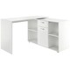 image 1 of HOMCOM Multipurpose L-Shaped Computer Desk Laptop Workstation MDF White