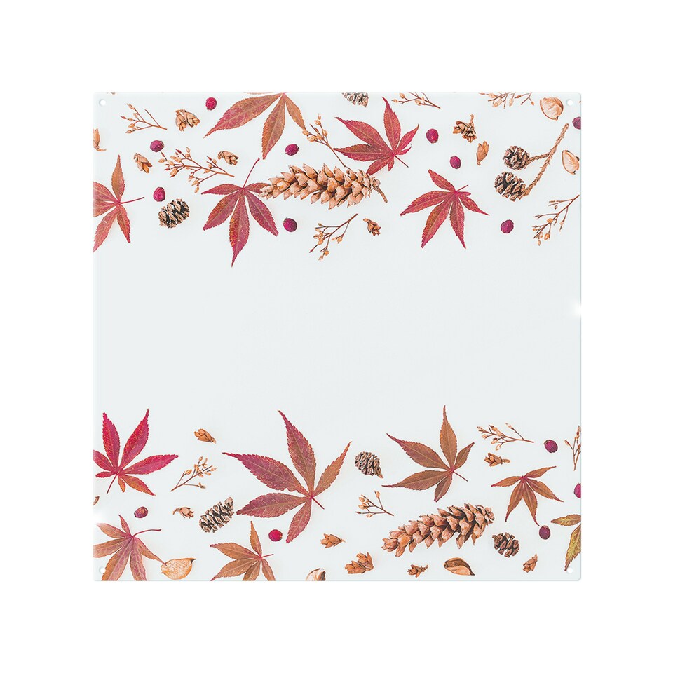 image 1 of Autumn Leaves Half Border Splash Back | White