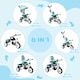 image 7 of HOMCOM 6 in 1 Kids Trike, Stroller with Parent Handle, Green