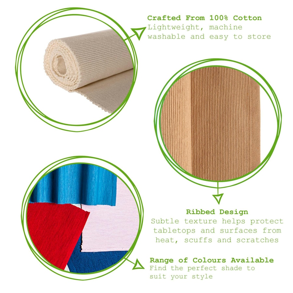 image 1 of Nicola Spring 7pc Cotton Fabric Placemats & Table Runner Set - Red