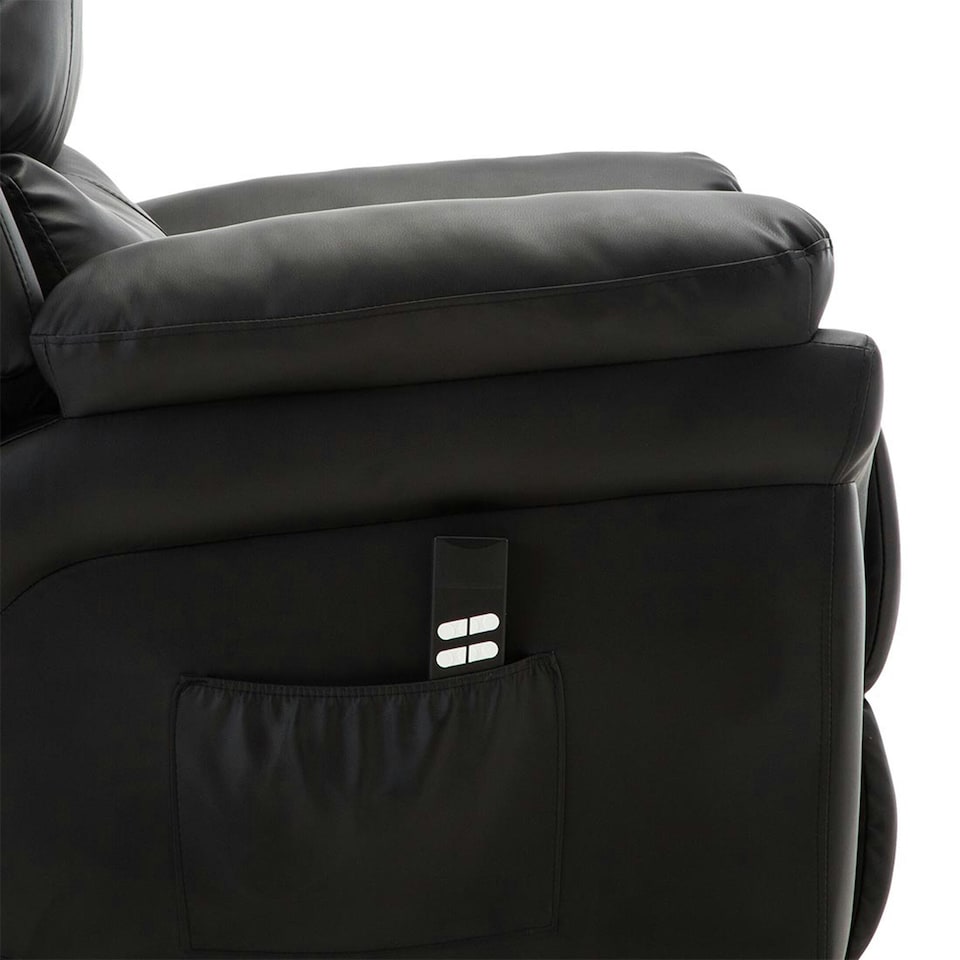 image 1 of Madison Dual Motor Electric Rise Recliner Bonded Leather Lift Chair (Black)