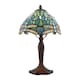 image 3 of Handmade Emerald Green Stained Glass 8 Inch Tiffany Lamp with Dragonfly Design | Green