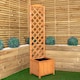 image 1 of 1.6m Samuel Alexander Natural Wooden Freestanding Garden Trellis with Raised Bed Planter