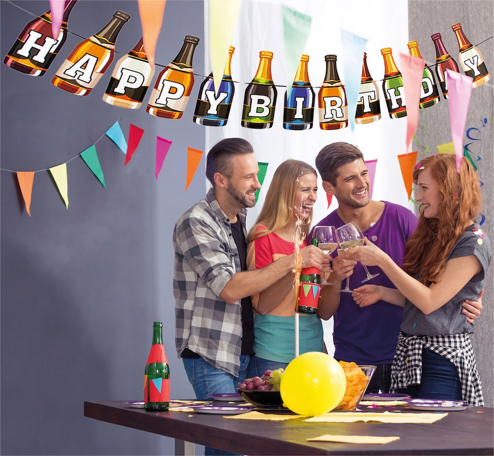 image 1 of Birthday Bunting - Beer Bottles