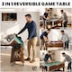 image 3 of SPORTNOW 3 in 1 Reversible Multi Game Table with Lockable Wheels and Shelf