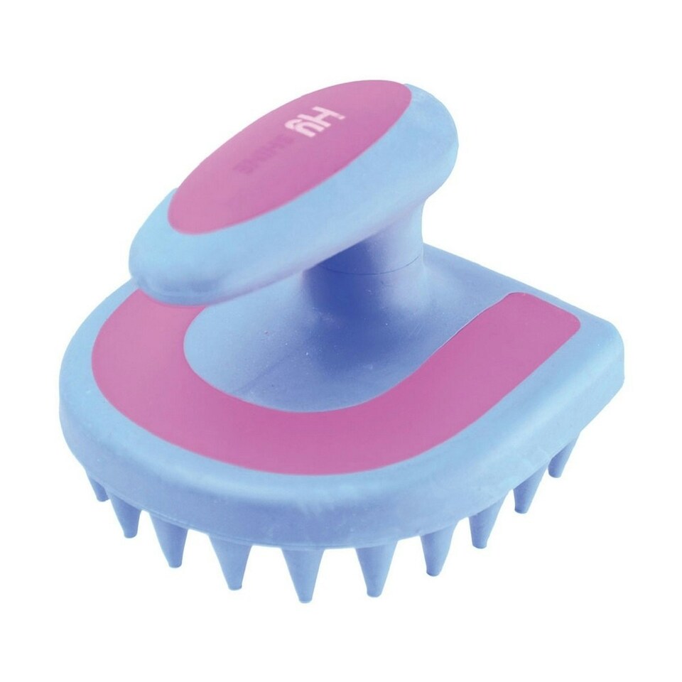HySHINE Horseshoe Massage Brush - Blue/Pink - One Size
