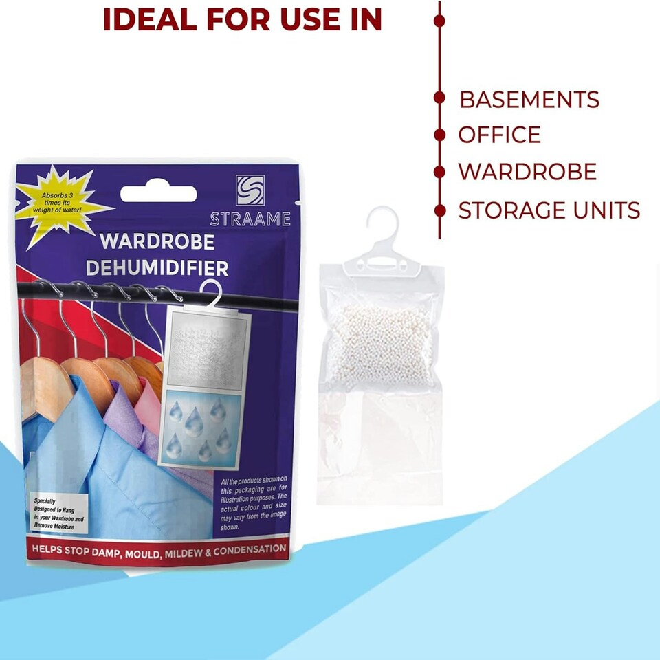 image 1 of Straame Pack of 12, Interior Hanging Dehumidifier, Absorbs Damp, Easy to Use
