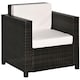 image 6 of Outsunny Garden Patio Rattan Wicker Furniture Single Cube Chair Sofa Outdoor Grey